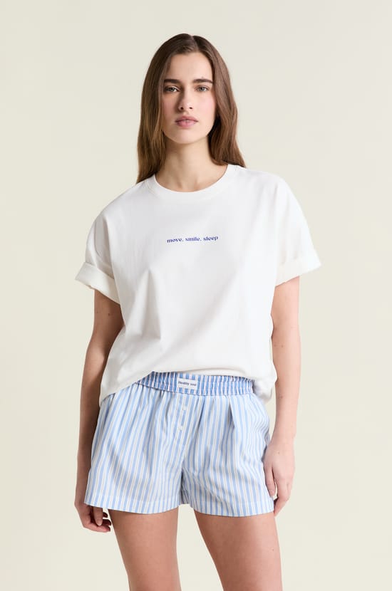 Short de pyjama &agrave; rayures avec coton;${refinementColor}