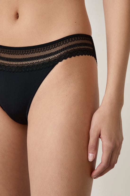 Lace and Microfiber Brief;${refinementColor}