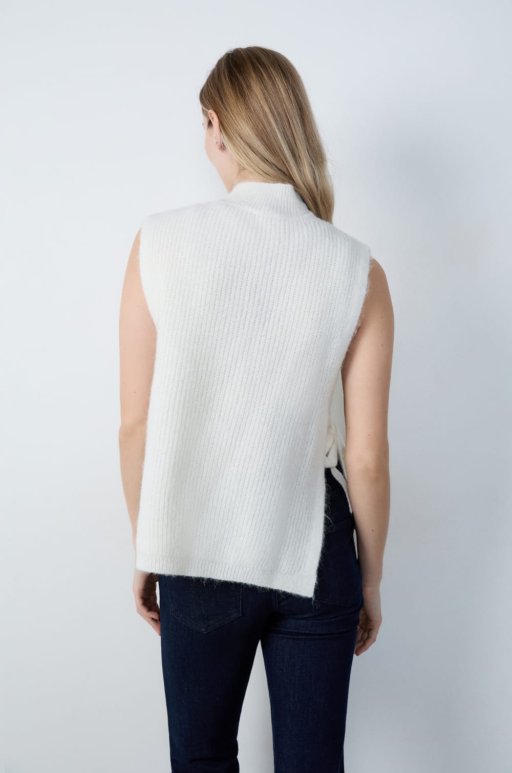 Sleeveless Turtleneck with Tie Belt;${refinementColor}