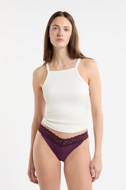 Microfibre and Lace Tanga;${refinementColor}