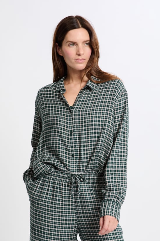 Chemise de pyjama à carreaux;${refinementColor}