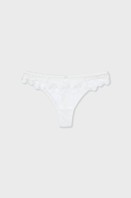 Embroidered Tulle Thong;${refinementColor}