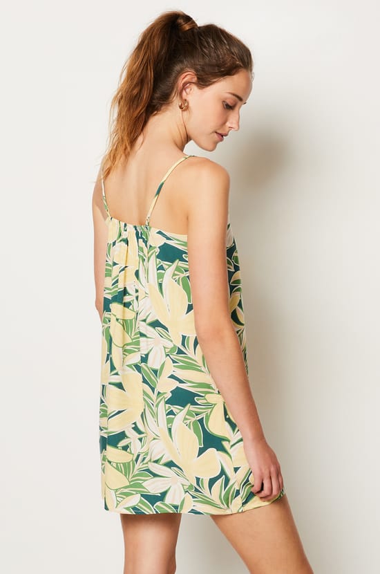 Floral Nightdress with Thin Straps;${refinementColor}