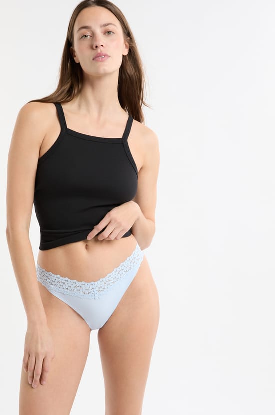 Microfibre and Lace Tanga;${refinementColor}