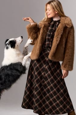 Short Faux Fur Coat;${refinementColor}