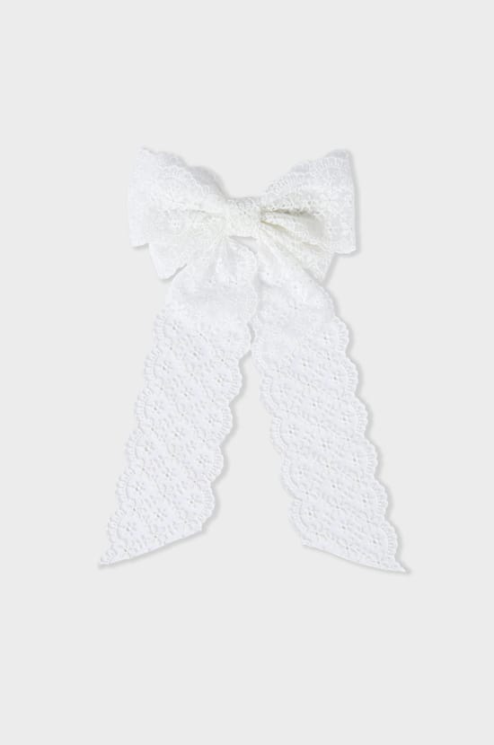 Barrette avec noeud brodé;${refinementColor}