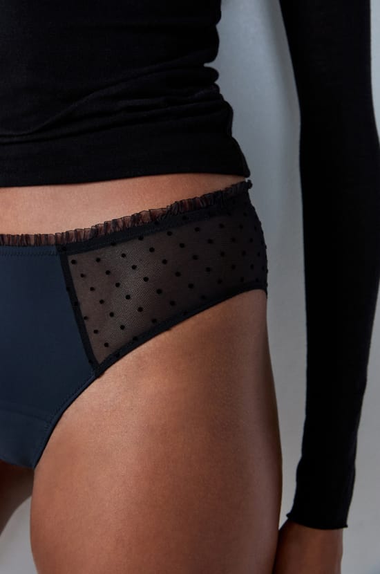 Hipster menstruel en coton et tulle - Flux moyen;${refinementColor}