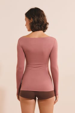 T-shirt thermique col bateau;${refinementColor}