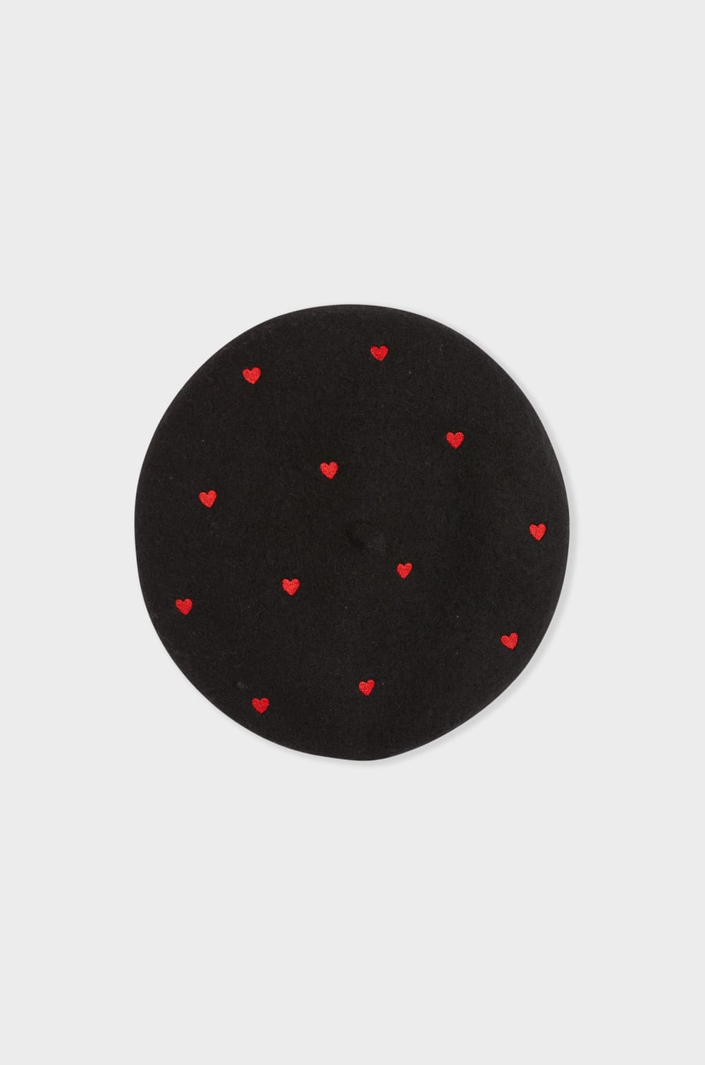 Beret en laine &agrave; motifs coeurs;${refinementColor}