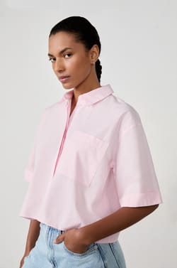Camisa de manga corta de algodón;${refinementColor}