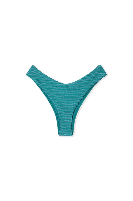 Braga de bikini brasile&ntilde;a de corte alto brillante;${refinementColor}