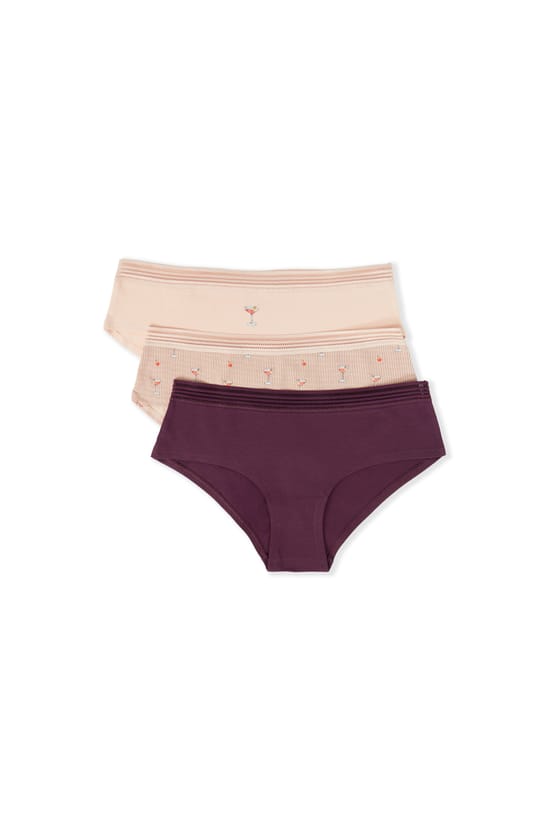Lot de 3 shortys en coton;${refinementColor}