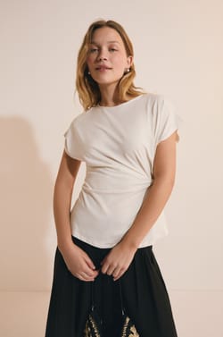 T-shirt manches courtes drapp&eacute;;${refinementColor}