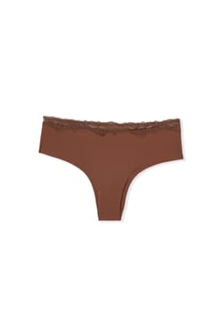 Braga brasile&ntilde;a de microfibra con detalles de encaje;${refinementColor}