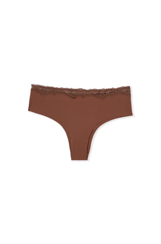 Braga brasile&ntilde;a de microfibra con detalles de encaje;${refinementColor}