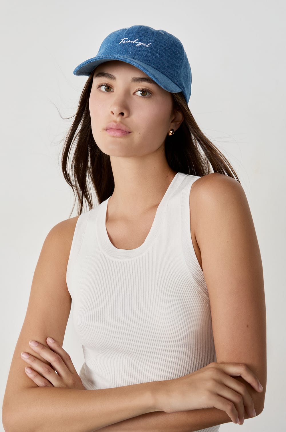 Cotton denim cap "French girl;${refinementColor}