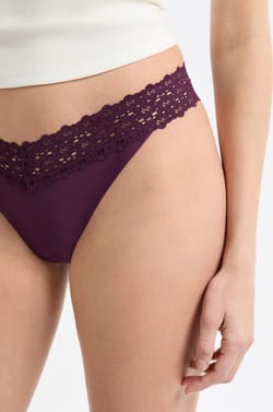 Microfibre and Lace Tanga;${refinementColor}