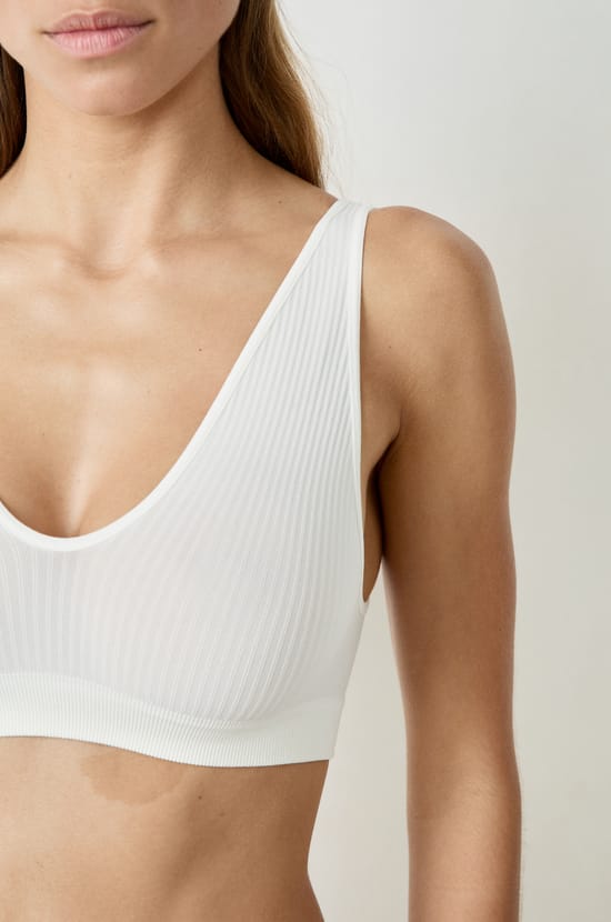 Soutien-gorge brassière côtelée;${refinementColor}