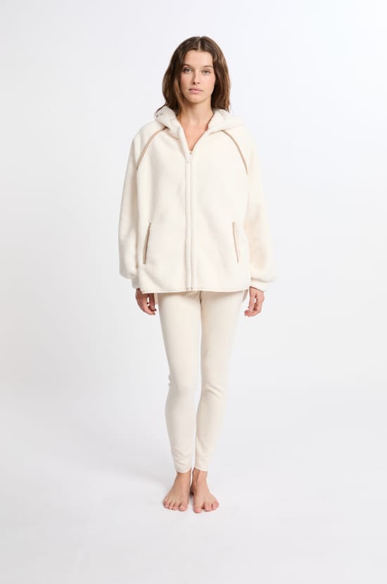 Veste à capuche effet polaire;${refinementColor}
