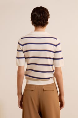 Pull manches courtes col polo;${refinementColor}