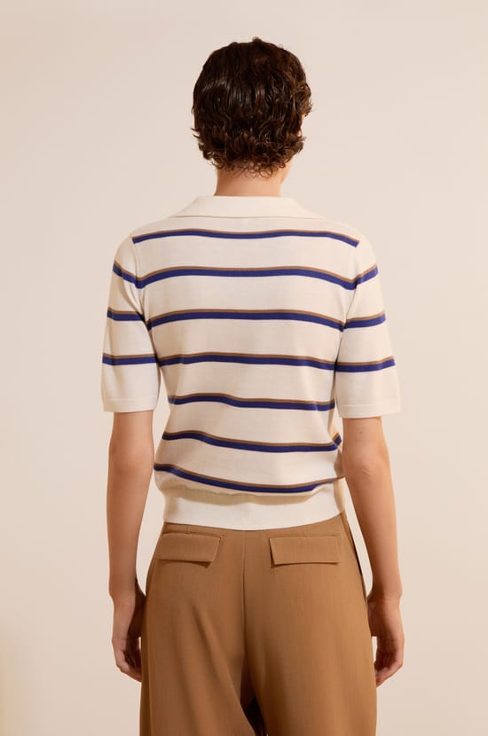 Pull manches courtes col polo;${refinementColor}