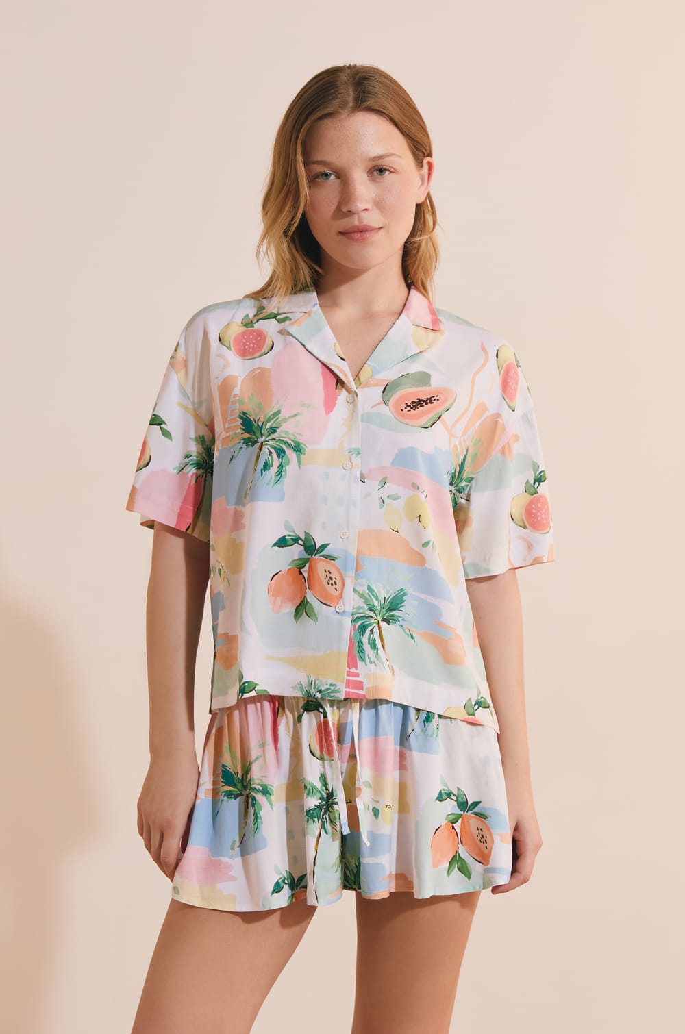 Short de pyjama &agrave; motifs;${refinementColor}
