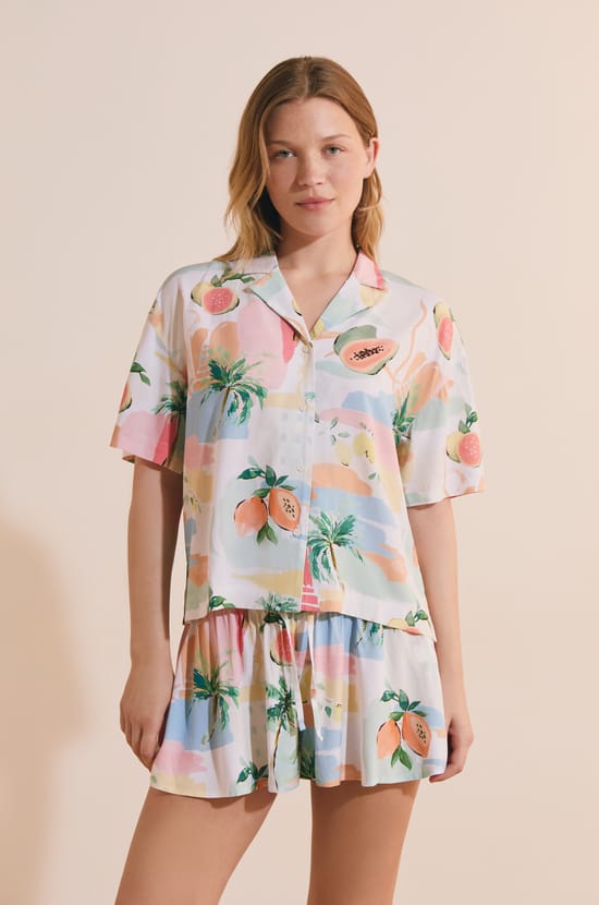 Short de pyjama &agrave; motifs;${refinementColor}