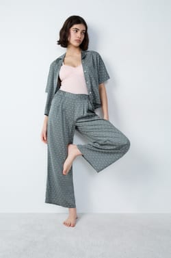 Printed Pajama Pants;${refinementColor}