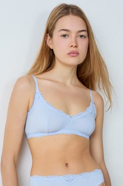 Wireless Cotton Triangle Bra;${refinementColor}