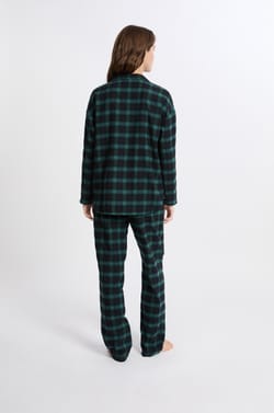 2-Piece Checkered Cotton Pajama Set;${refinementColor}