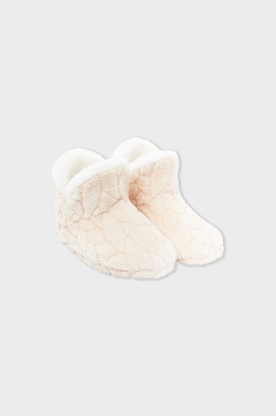 Faux Fur Ankle Boot Slippers;${refinementColor}