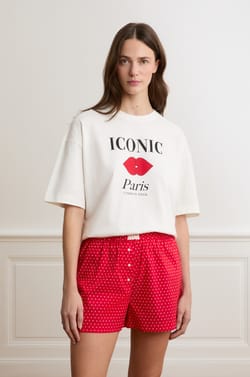T-shirt de pyjama en coton avec illustration &ldquo;Paris&rdquo;;${refinementColor}