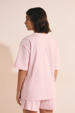 T-shirt de pyjama manches courtes en coton;${refinementColor}