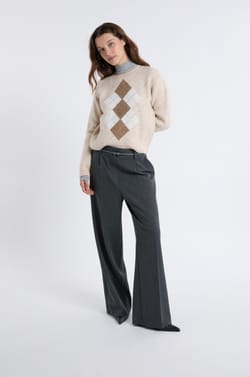 Pull col rond &agrave; motifs;${refinementColor}