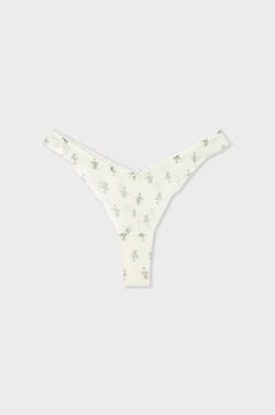 Tanga en tulle imprimé;${refinementColor}