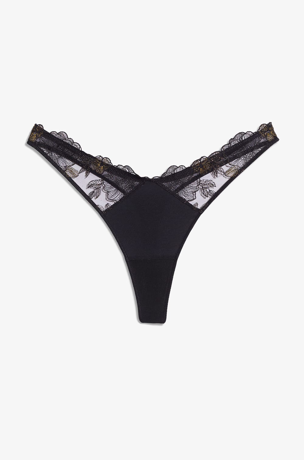 Iridescent Embroidered Tulle Thong;${refinementColor}