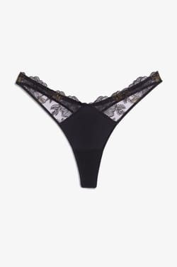 Iridescent Embroidered Tulle Thong;${refinementColor}