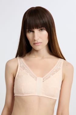 Soutien-gorge brassière sans armatures post-mastectomie avec ouverture devant;${refinementColor}