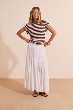 Jupe longue fluide &agrave; panneaux;${refinementColor}