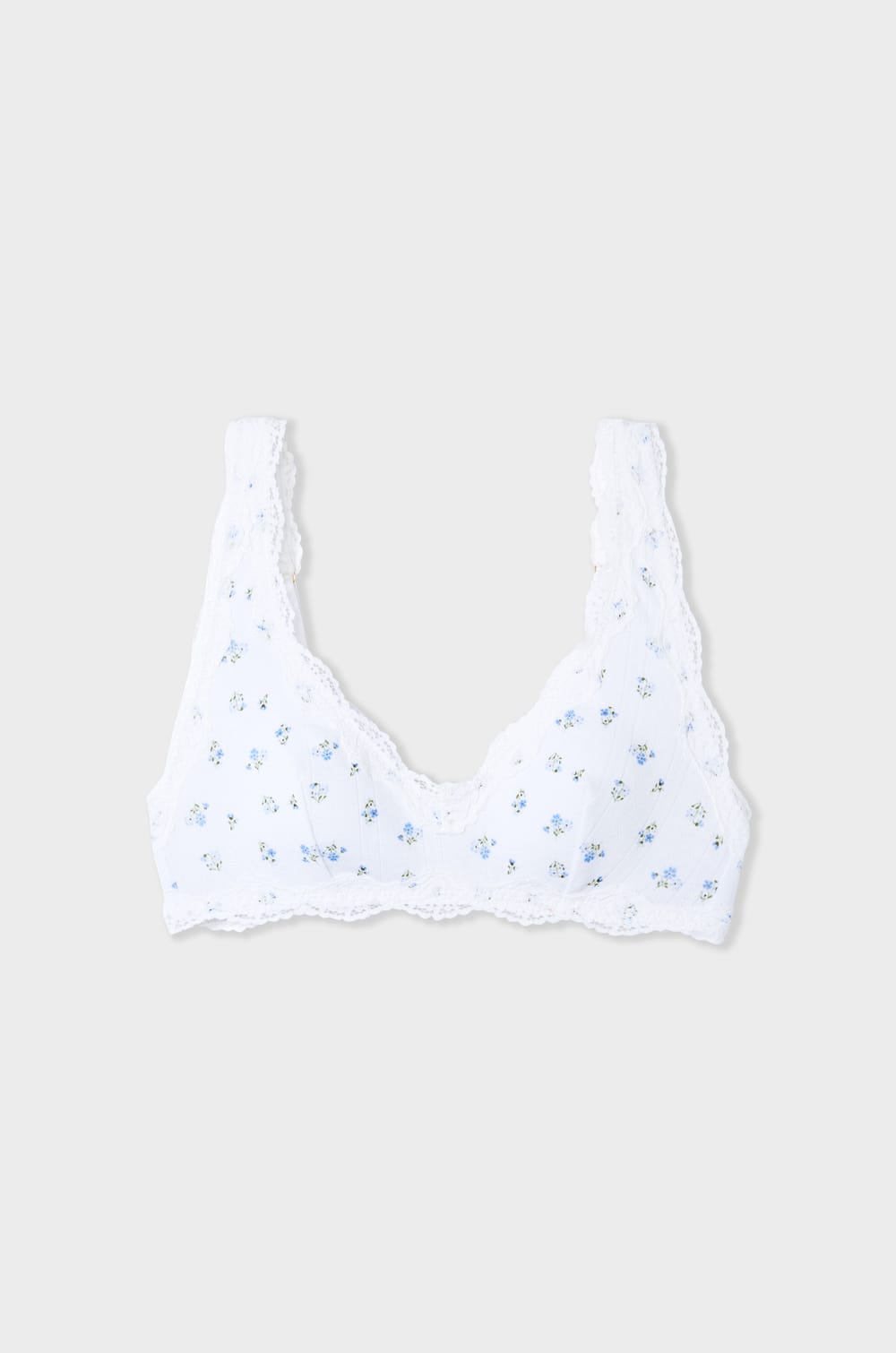 Cotton and Lace Bralette;${refinementColor}
