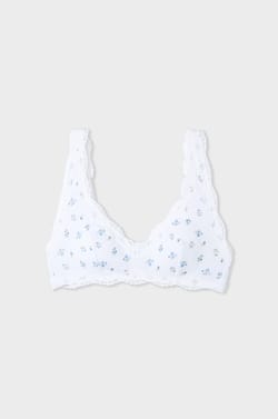 Cotton and Lace Bralette;${refinementColor}