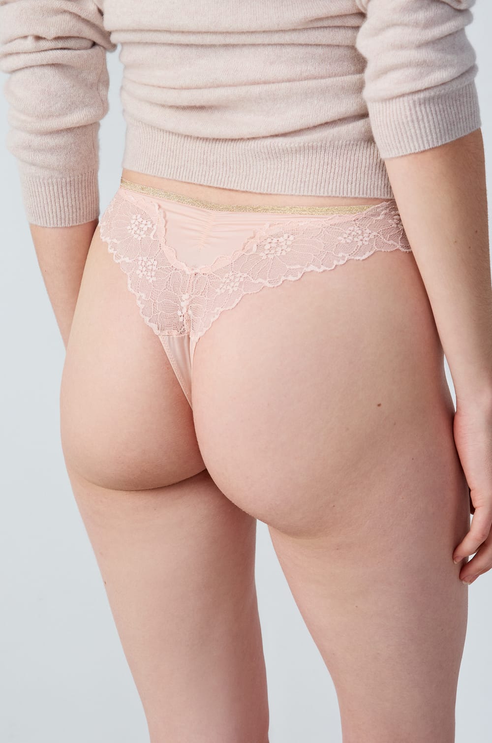 Microfibre and Lace Tanga;${refinementColor}