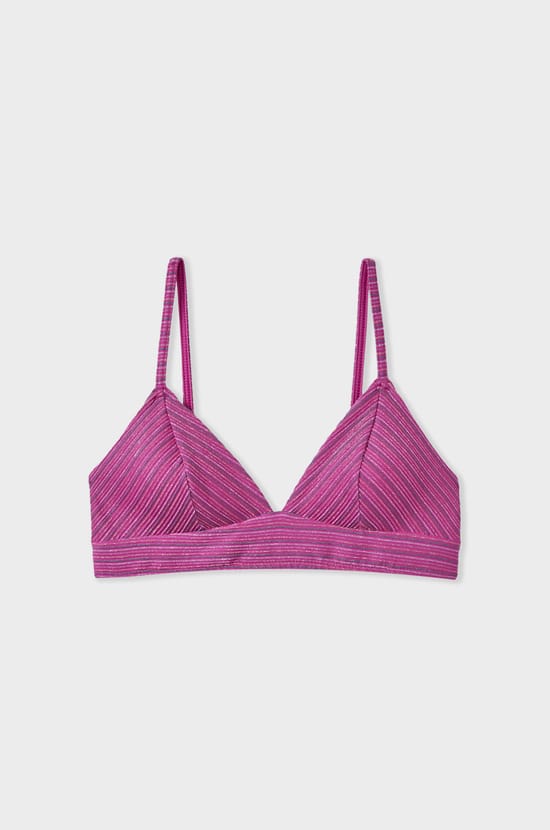 Glänzendes Triangel-Bikini-Top;${refinementColor}