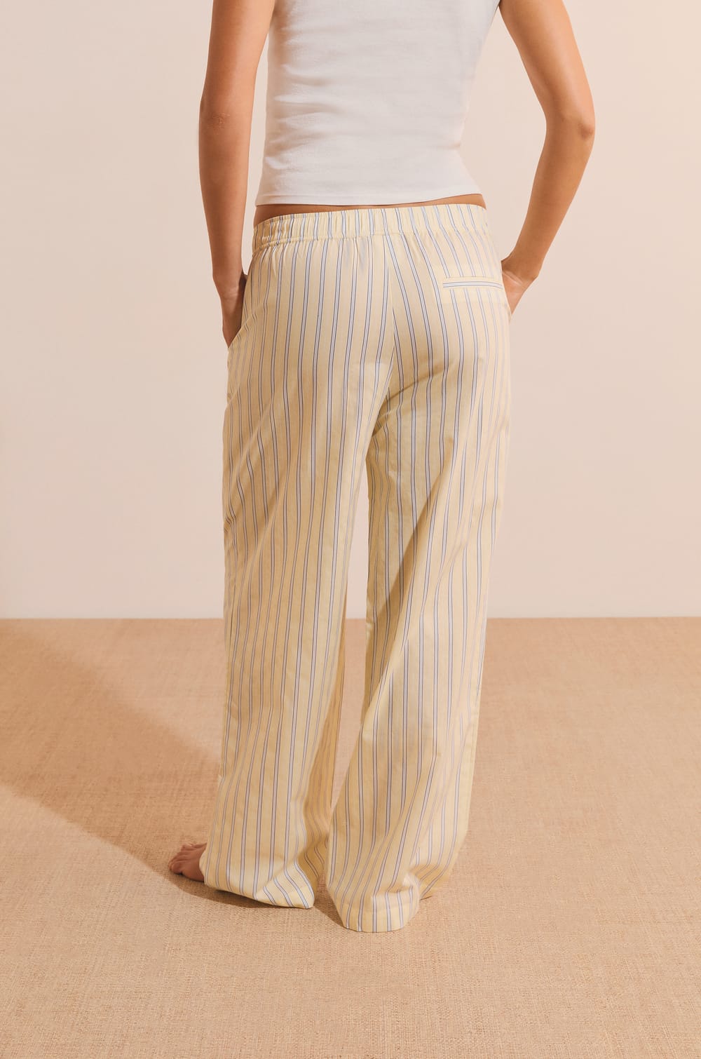 Pantalon de pyjama en coton &agrave; rayures;${refinementColor}