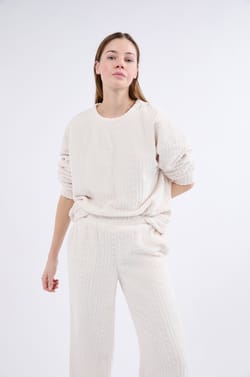 Sweatshirt de pyjama effet velours;${refinementColor}