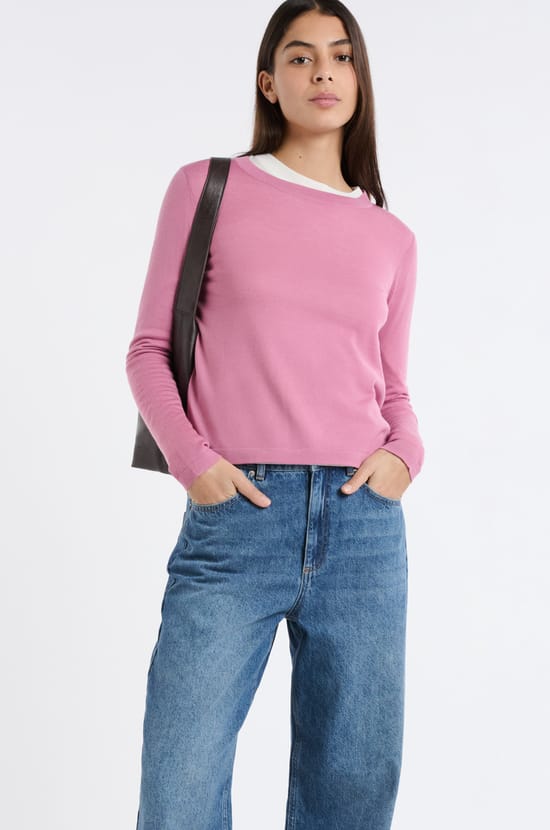 Pull col rond en laine;${refinementColor}