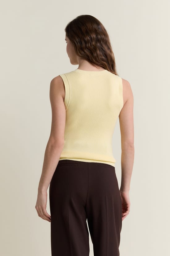 D&eacute;bardeur en maille fine c&ocirc;tel&eacute;e;${refinementColor}