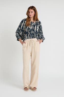 Pantalon fluide en gaze de coton;${refinementColor}