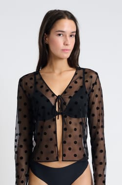 Transparent long-sleeved top;${refinementColor}