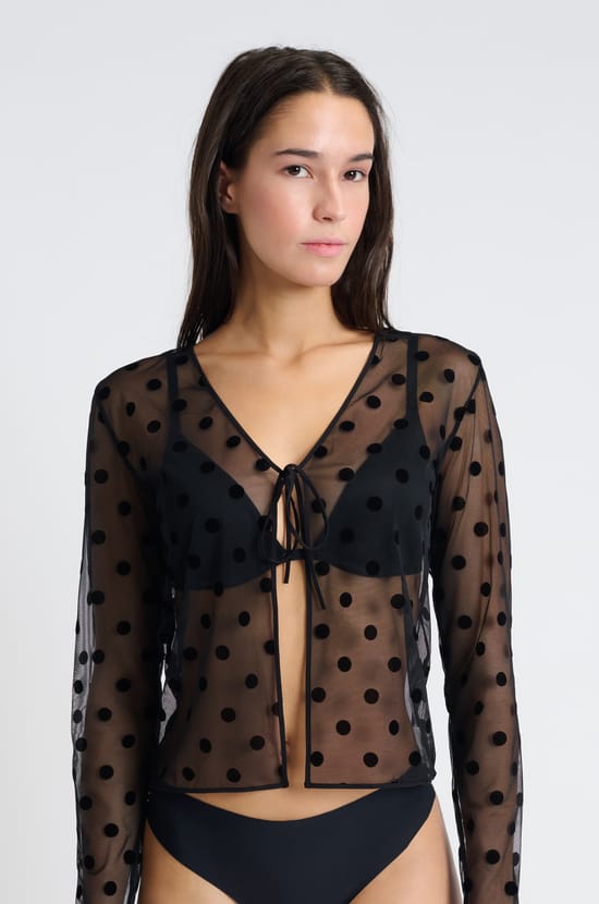 Top transparente de manga larga;${refinementColor}